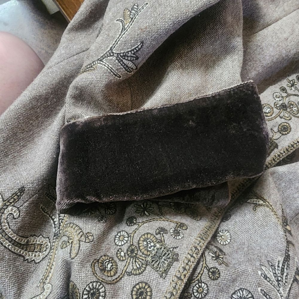 Vintage Blazer Jacket L Wool Blend Floral Embroidered Cottagecore Craftcore - Picture 4 of 6